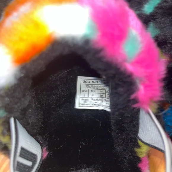 UGG Multicolor Fuzzy Slippers - Picture 3 of 4